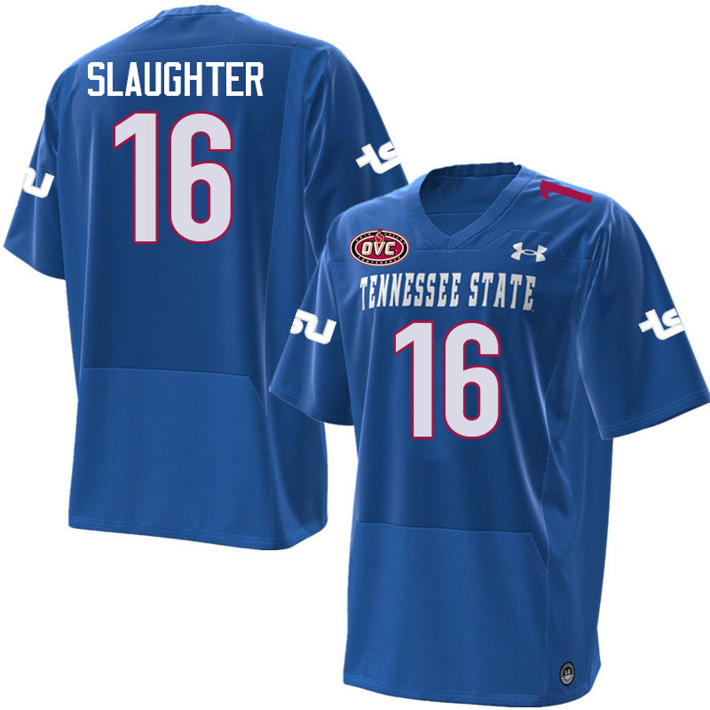 Tennessee State Tigers #16 Devaughn Slaughter College Football Jerseys,Uniforms-Blue